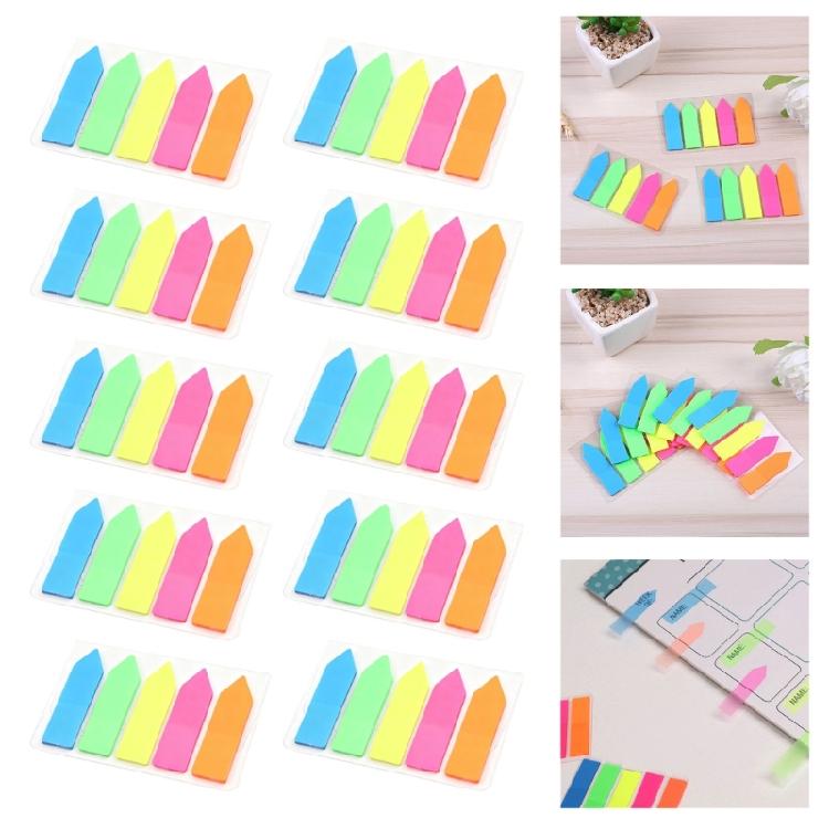 Fluorescent Color Adhesive PET Label Writable Adhesive Page Marker Repositionable File Label for Notebook Planner