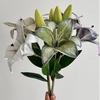 20inch Artificial Lily Flower Fake Real Touch Lily with 2 Heads Blooms 2 Buds for Home Office Decor Wedding Party Spring Table