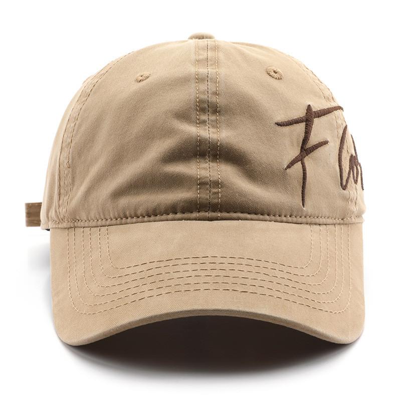 Cotton Baseball Cap For Men Women With Embroidered Letters And Curved Brim For Outdoor Sun Protection