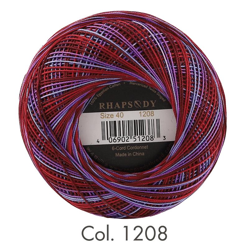 Rhapsody Premium Cotton Crochet Thread Size 40 for Tatting Needlepoint Knitting Bobbin Lace Quilting Sewing Mercerized