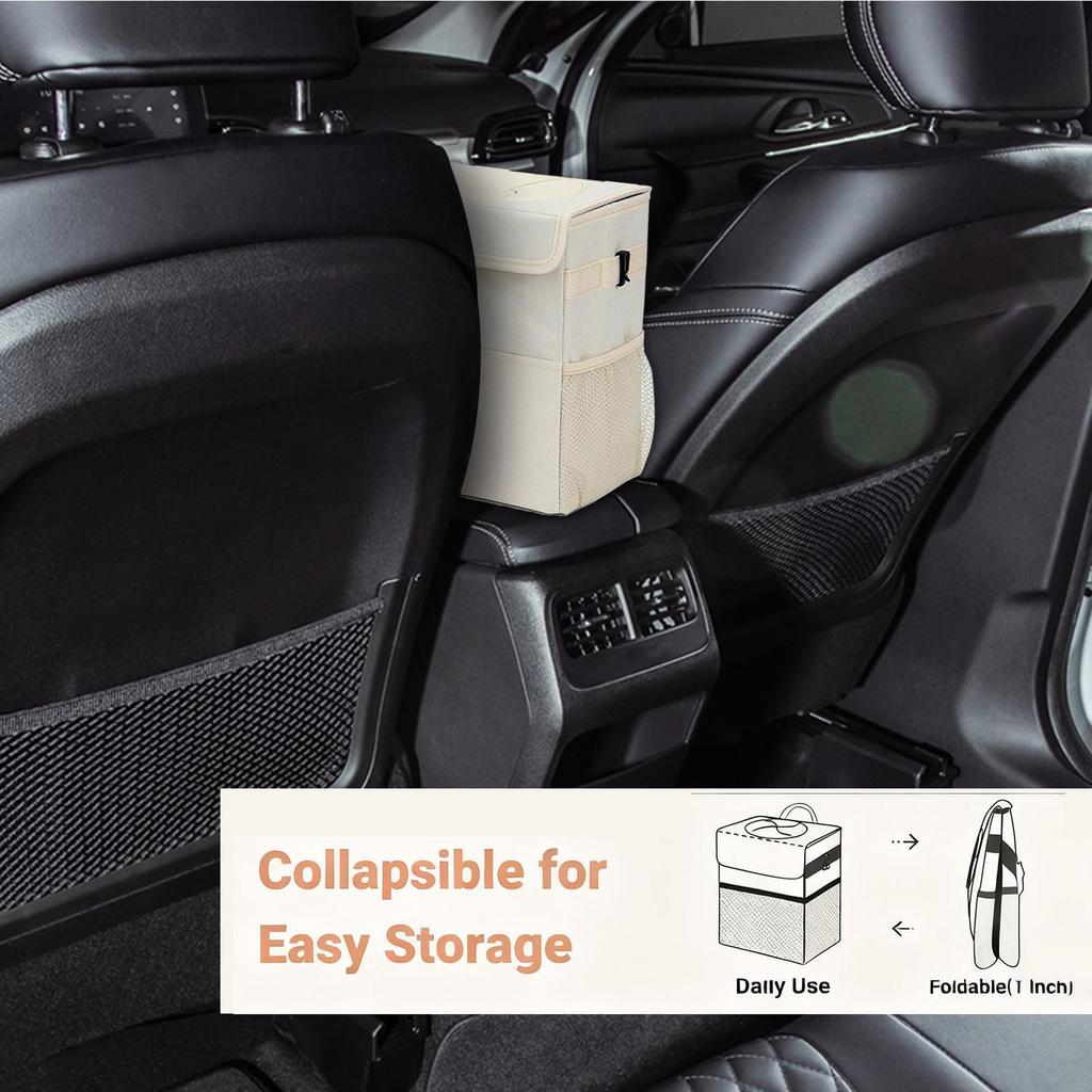 Car Trash Bin Leakproof Backseat Storage Organizer Bag Car Garbage Bin For Truck SUV Road Trips Weekend Outings Vacation Outdoor
