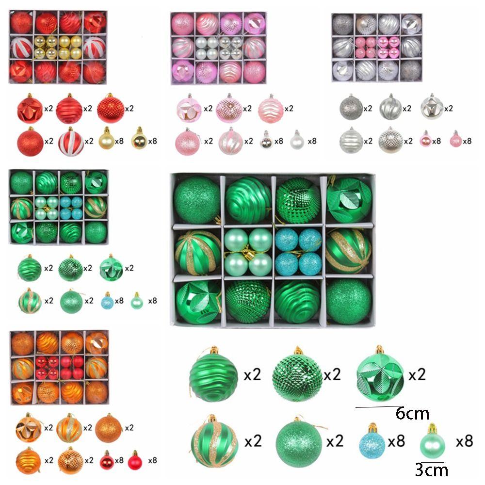 26pcs Barrel Shaped Electroplated Painted Christmas Ball 3/6cm Hanging Ornament  Window
