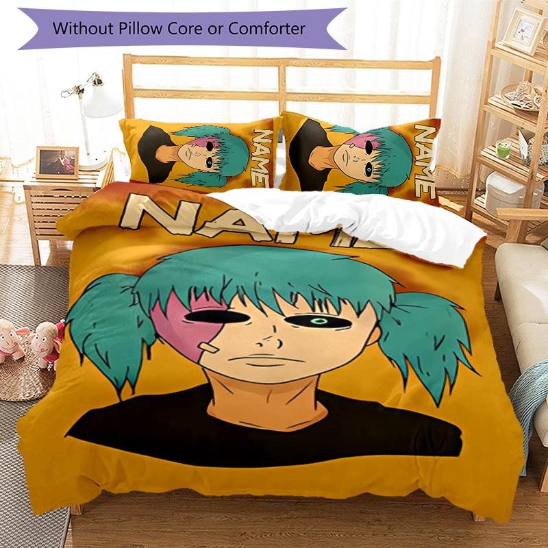3pcs Custom Name Sally Face Bedding Set Duvet Cover Closure Includes 1 Duvet Cover & 2 Pillowcases for All Seasons Bedroom Decor
