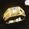 Size 7-12 Classic Gold-color Rhinestone Cubic Zirconia Men Ring Black Enamel Male 18 KRGP Finger Rings Best Selling