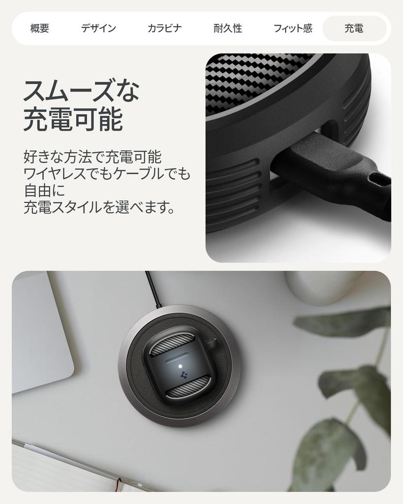 Spigen Pixel Buds 2a Shockproof PC TPU Wireless Charging Carabiner Simple Rugged ACS09480 Case, Dual-Layer Design, Compatible, Included, Lightweight,