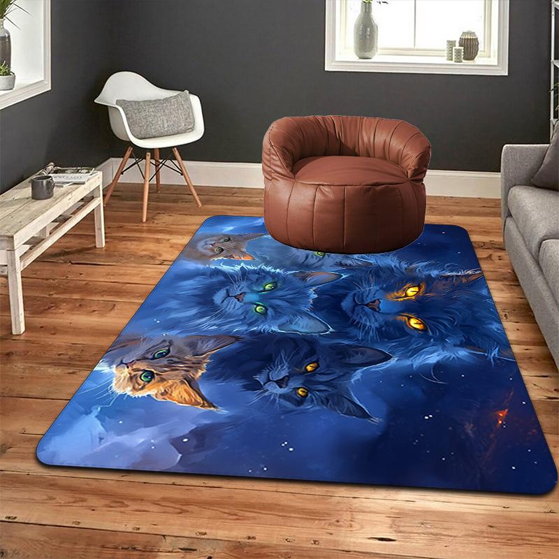 Cat in the Night Rug Floor Mat for Living Room or Bedroom Soft and Comfortable Carpet a Gift for Birthday and Holiday.MFF0918268