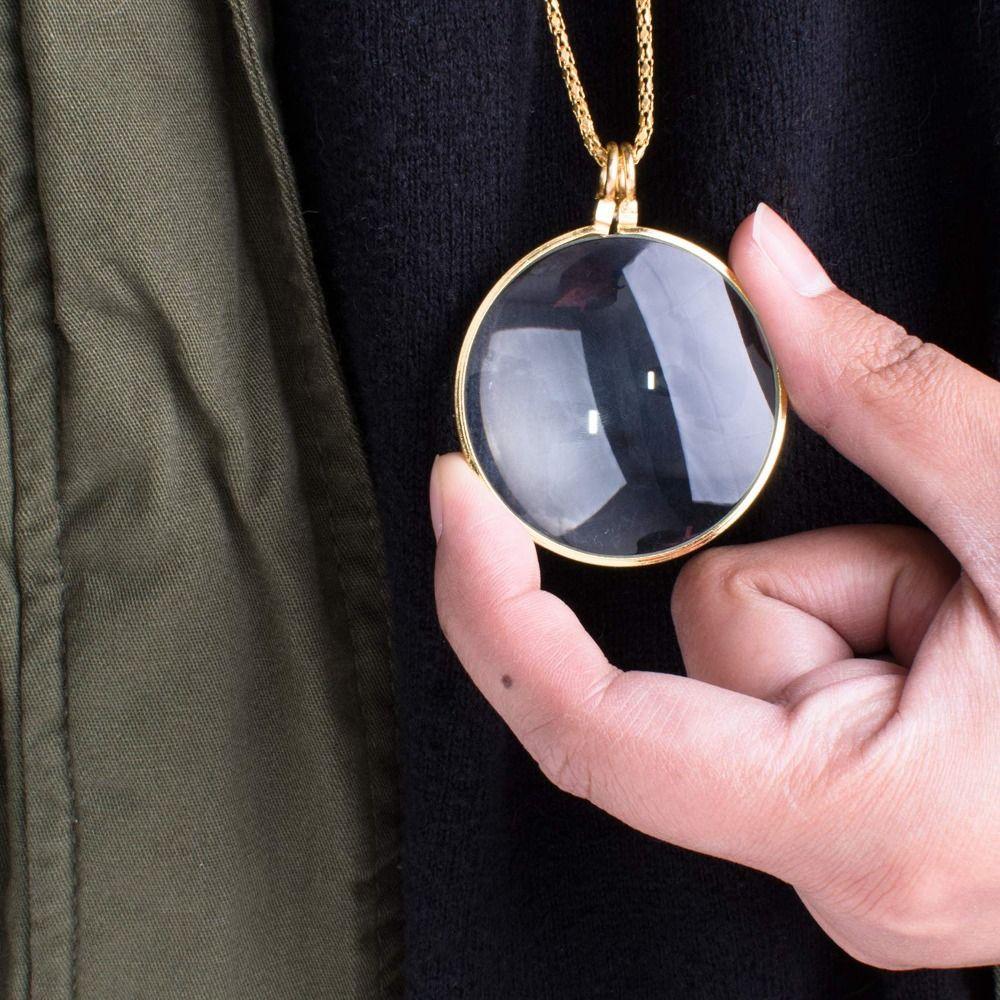 5x Magnifier Pendant Gift Portable Monocle Sturdy Necklace Magnifying Glass  Reading Newspaper