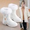 Girls Princess Boots Warm Shoes for Winter Kids Long Boots with Fur New Fashion Sweet Girls Leather Snow Boots with Bow