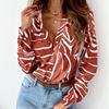 Women's Autumn Fashion Long-sleeved V-neck Ladies Shirt Shirt