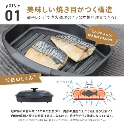 Takeda Corporation Microwave Cooker BR Square DRC-SBR, 23 x 20 x 8.5 cm, Brown, for Easy Microwave Cooking and Grilled Fish
