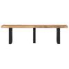 Bench 160 Cm Rough Mango Wood and Steel