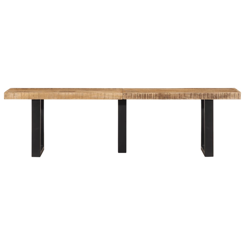 Bench 160 cm Rough Mango Wood and Steel