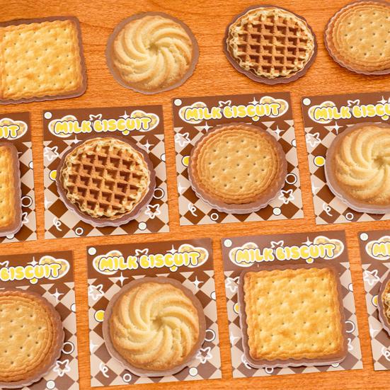 4Pcs Biscuit-Shaped Memo Pads Set Creative Food Design Self-Adhesive Sticky Notepads for Students Office Party Learning Marking And Message Small Gift