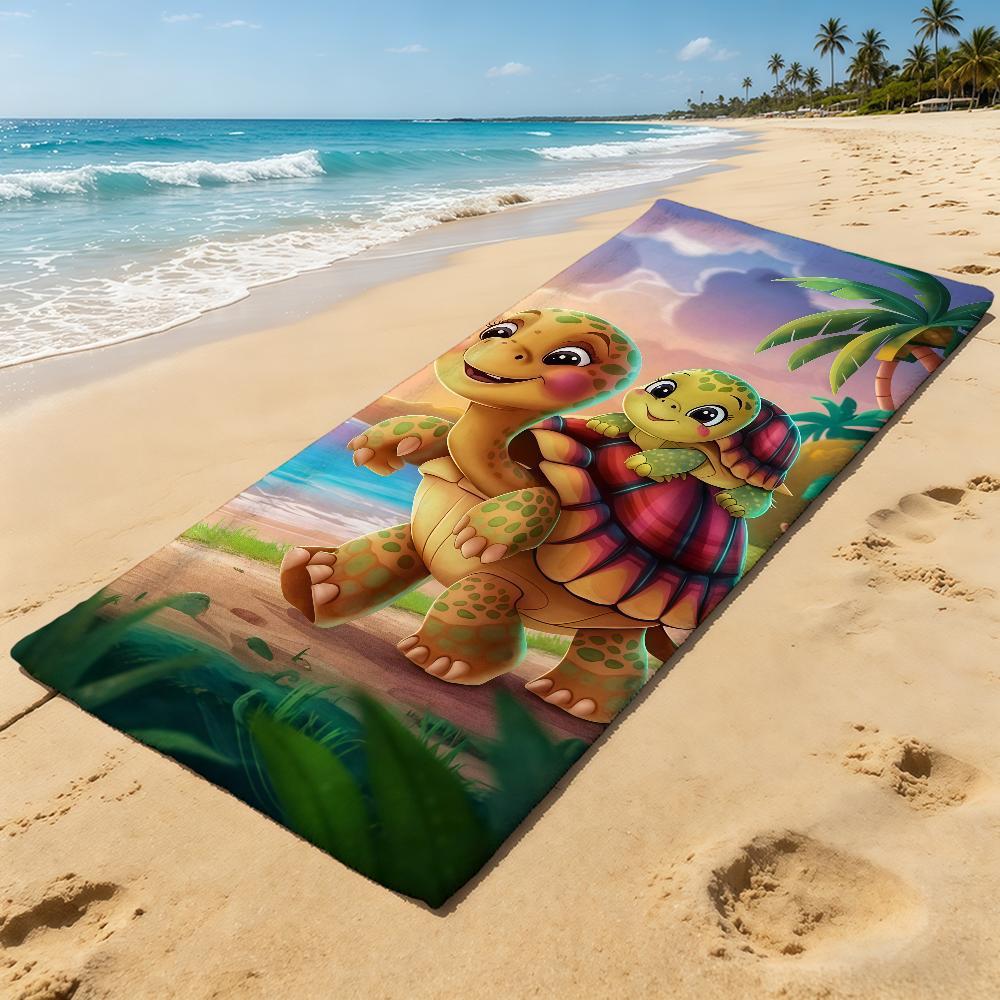 Towel For Cute Turtle Outdoor Camping Beach Towel Super Absorbent Quick-Drying Summer Cartoon Towel