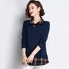 Fake Two-piece Sweater Women's Spring Sweater Shirt Collar Bottoming Shirt Spring and Autumn Loose Pullover