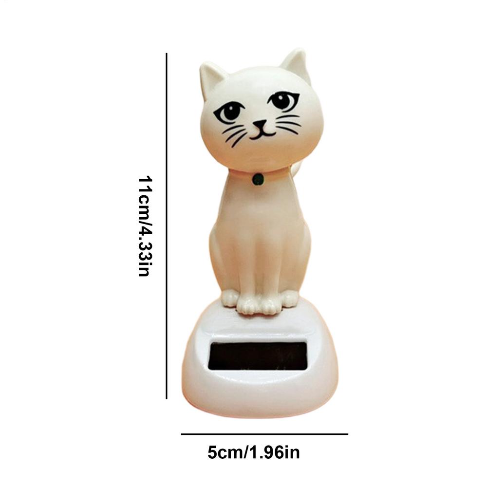 Solar Shaking Cat Car Decoration Cartoon Cat Toy Dashboard Decorations Solar Shaking Head Doll Black Cat Small Gadget Decor