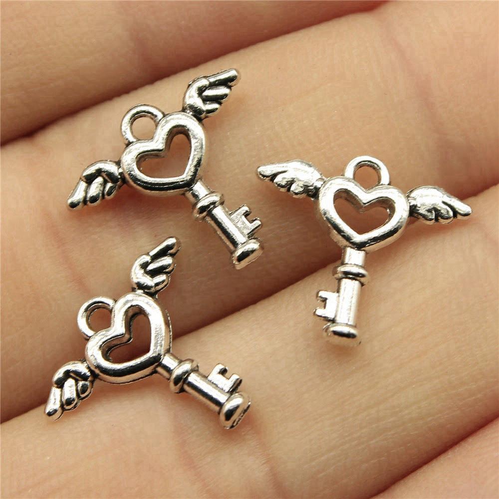 Small Angel Wings Charms Pendant Female Jewellery Bulk Ethnic Art Supplies