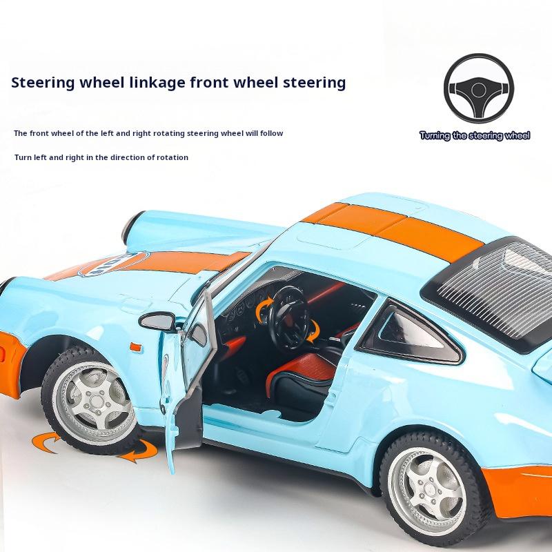 1/24 Ölçekli Porsche 964 Carrera RS 911 Alaşım Araba Diecastlar ve Oyuncak Araçlar Araba Modeli Ses ve Işık Geri Çekmeli Araba Çocuklar için Oyuncaklar Hediyeler