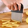 Stainless Steel Potato Chip Slicer Dough Vegetable Fruit Crinkle Wavy Kitchen Knife Cutter Chopper French Fry Maker Tools Gadget