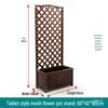 Carbonized Anti-Corrosion Wood Planter Box with Climbing Frame for Outdoor Balcony or Courtyard