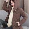 Winter Women's Thick And Warm Mid To Long Hooded Cotton Jacket M-3XL