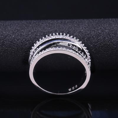 Huitan Pesonality Layer Winding Ring With Black&White Zircon Stone Birthday Gift New Year's Gift For Women Luxury Jewelry Femme