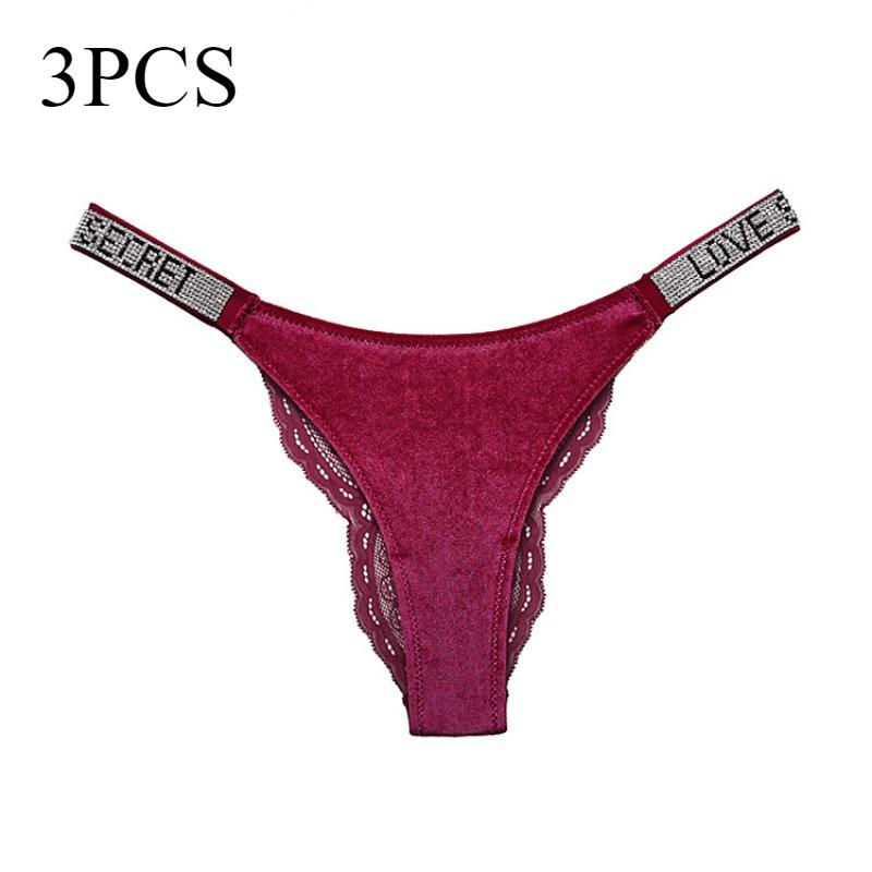 

Осенне-зимнее бархатное кружевное сексуальное треугольное нижнее белье с низкой талией, модное нижнее белье до половины бедра для женщин, трусики XL