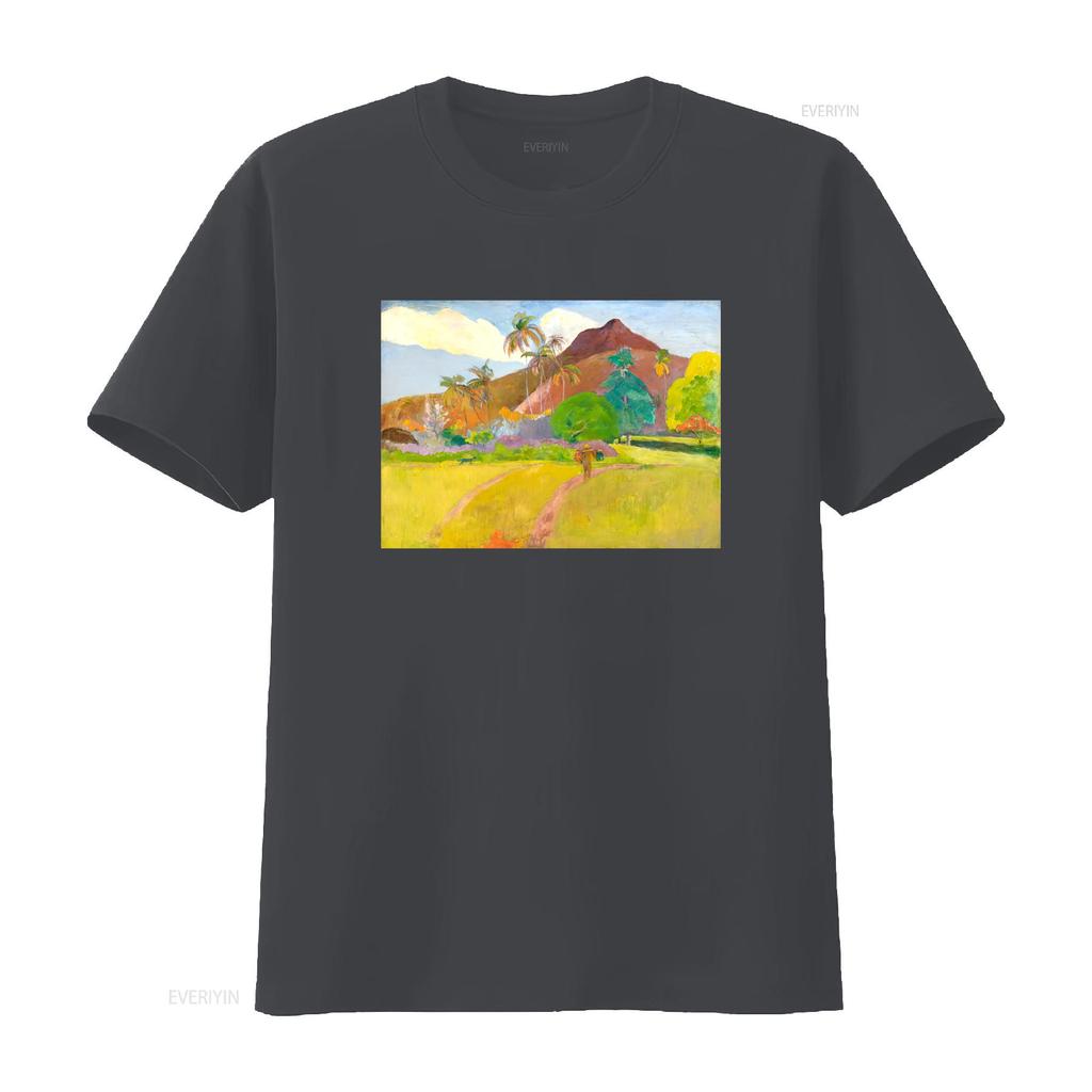 Tahitian Landscape Paul Gauguin Painting T Shirt Art for Her Him Lover Vintage Washed Comfortable Fashion Designer Clothes