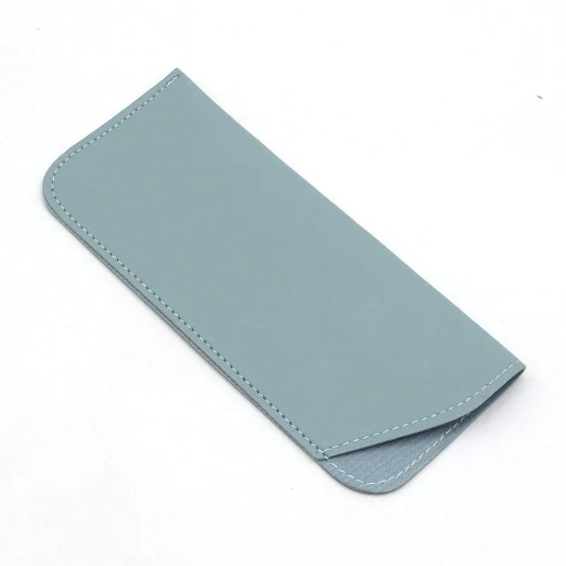 Custodia per occhiali da sole in pelle di colore puro Custodia per occhiali da lettura Custodia morbida in pelle PU Borsa per occhiali Tasca protettiva per occhiali