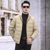 Men's Hooded Winter Jacket with Detachable Liner – 90% Goose Down, Warm Mid-Length.