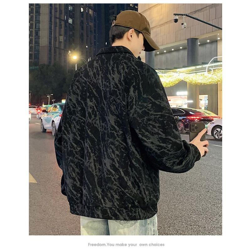 Work Jacket Men's Spring and Autumn Cold-proof Trendy Retro Hong Kong Style Loose Large Size Casual Top Corduroy