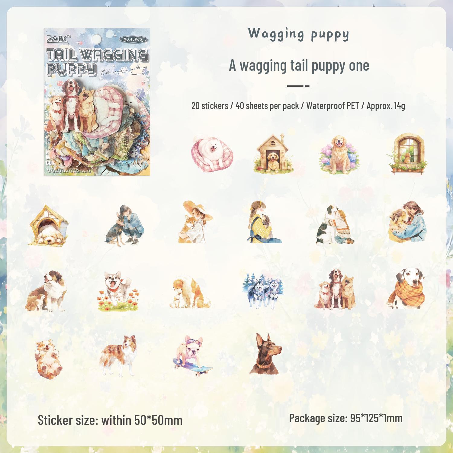 ZABC Cute Pet Character Stickers for Kids  DIY Journals