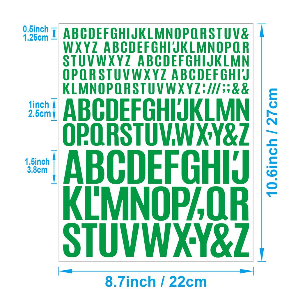 English Letter Stickers 0.5+1+1.5 Inch Scrapbook Holiday Greeting Card Decorative Handbook Letter Stickers