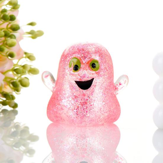 Stress Relief Gadget 1/5Pcs Mini Halloween Ghost Squeeze Toy Glitter Fidget Kneading Toys Ball Sensory Party Favors for Kids Adults Portable Anxiety