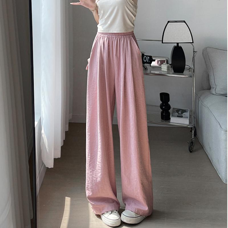 Women's Spring and Summer New Style Small High-waisted Ice Silk Wide-leg Yamamoto Pants