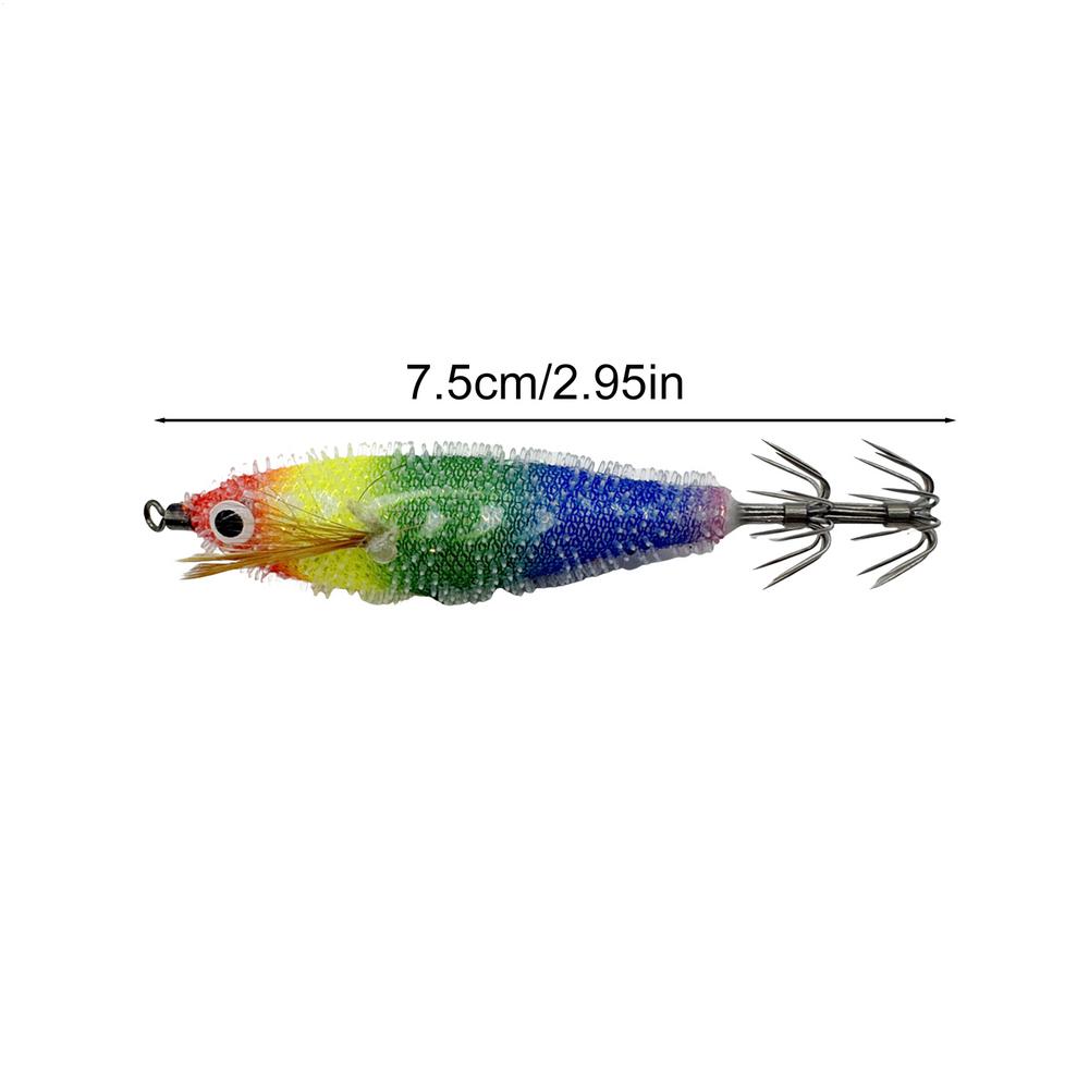 Luminous Squid Jig Fishing Wood Shrimp EGI Squid Jig Cuttlefish Outdoor Fishing Animated Lure Deep Sea Fishing Lures