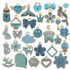 Lake Blue Drop Oil Bottle Snowflake Bow Love Pendant Handmade Accessories Bracelet Necklace Jewelry
