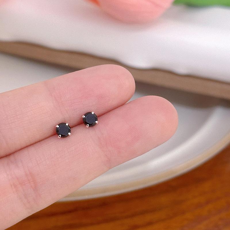 Lehce luxusní jednoduché barevné zirkonové pecky, niche designové náušnice, vysoký temperament, svěží náušnice