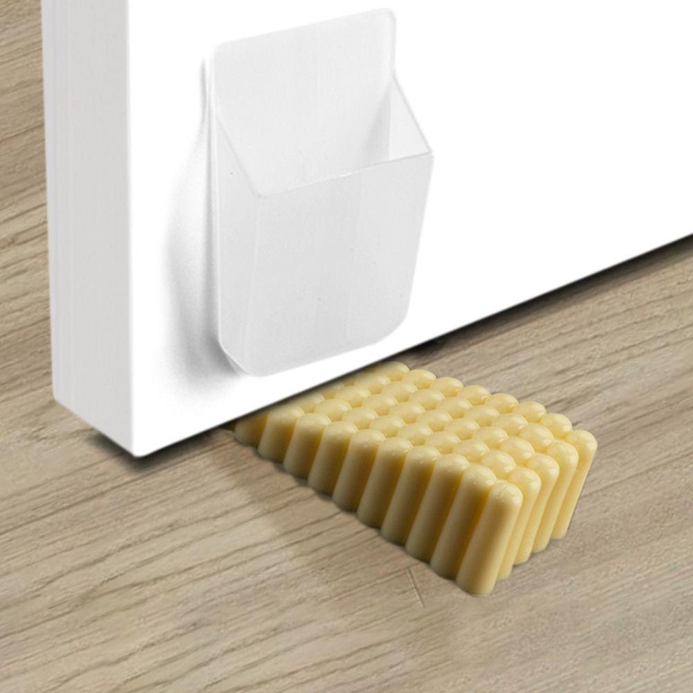 Tragbarer, bohrfreier Türstopper, reduziert Lärm, schützt die Wand, winddichter Türstopper, sicheres Silikon-Türblockiergerät, Kinder