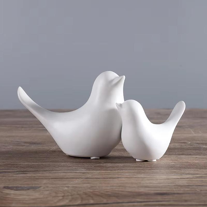 

Home Decoration Bird Statues, Nordic-Style Ceramic Black And White Animal Statues, Living Room Table, Bedroom Decorations белый