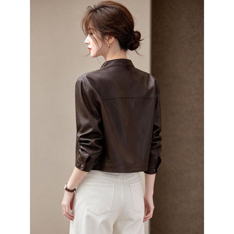 D.F.DEAR Women's Retro Stand Collar Short Jacket