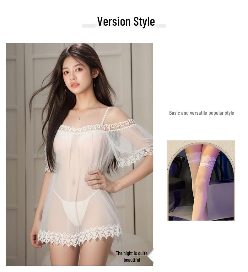 Sensual Sheer Couples Lingerie Set: Camisole and Robe for Flirty Bedtime Fun