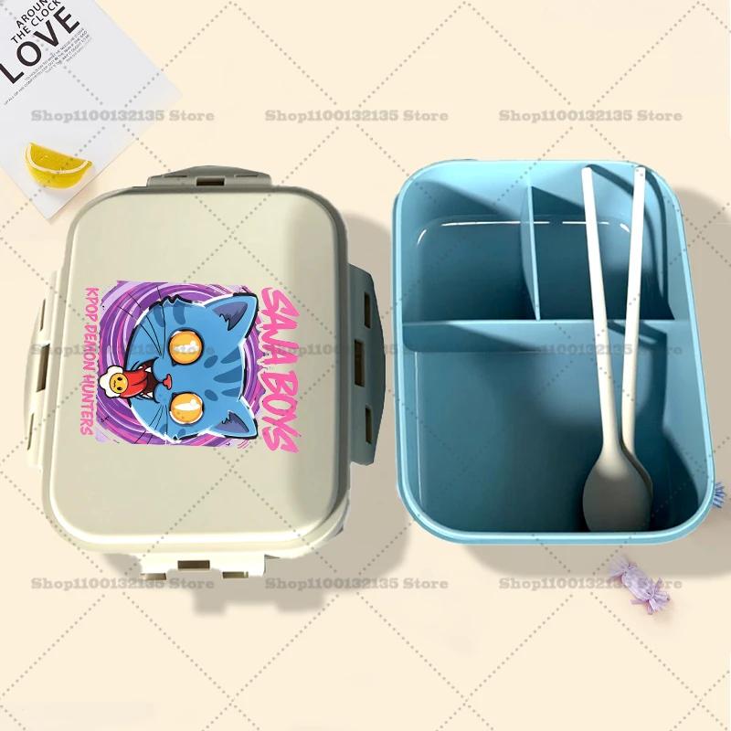Kpop Demon Hunter Bento Lunch Box Kawaii Girl Portable Bento Boxs Student Hermetic Food Crisper Single Layer Capacity Kids Gift