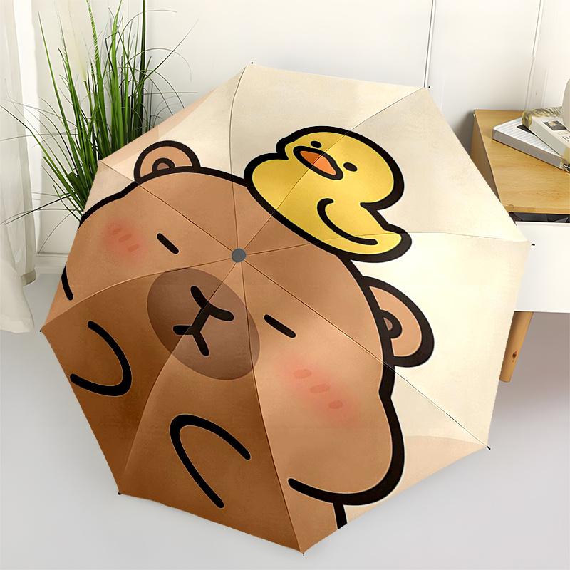 

Capybara Themed Travel Umbrella-8 Ribs Automatic Opening and Closing, Portable Folding Design, Compact and Stylish Umbrella Suitable for Out