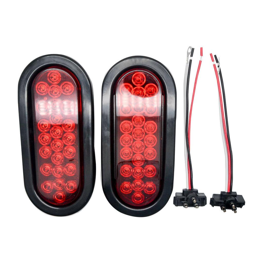 2 stücke 12 V 24 Led Oval Lkw-anhänger Stopp Drehen Rücklicht Bremslicht Seitenmarkierungsleuchte Anhänger Lkw Lampe Rot Kit Set