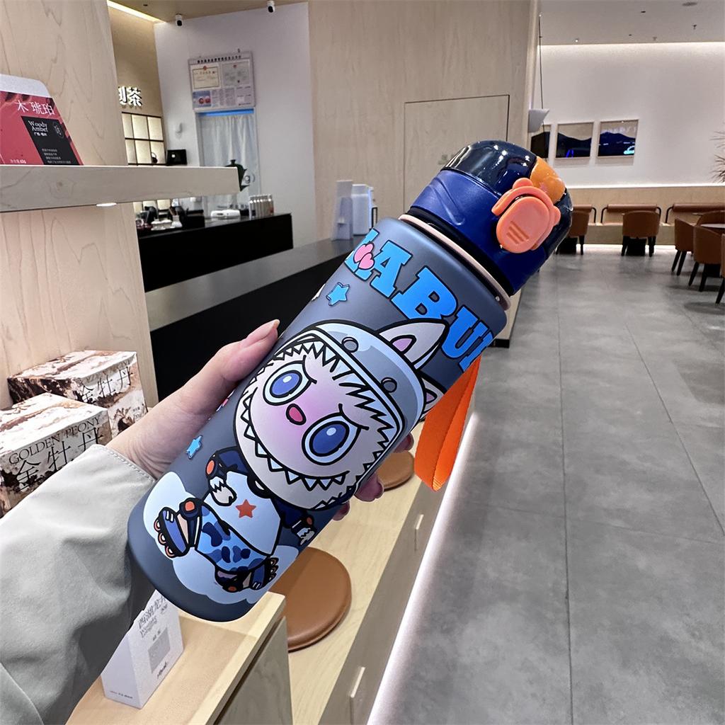 Cute Water Cup Bounce Cover Portable Car Cup Slender Water Cup