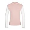 DENNIS GOLF Women'S Rib Block Mock Neck Long Sleeve T-Shirt_Naqflts054