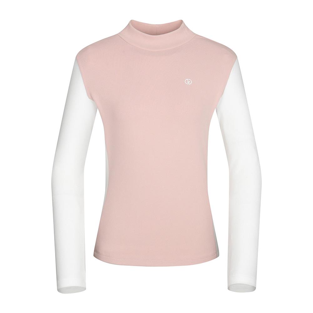 DENNIS GOLF Women'S Rib Block Mock Neck Long Sleeve T-Shirt_Naqflts054