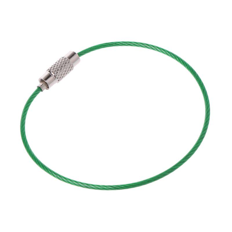 Colorful Stainless Steel Wire Keychain Cable Key Ring Chain Outdoor EDC Luggage Tag Loop Rope