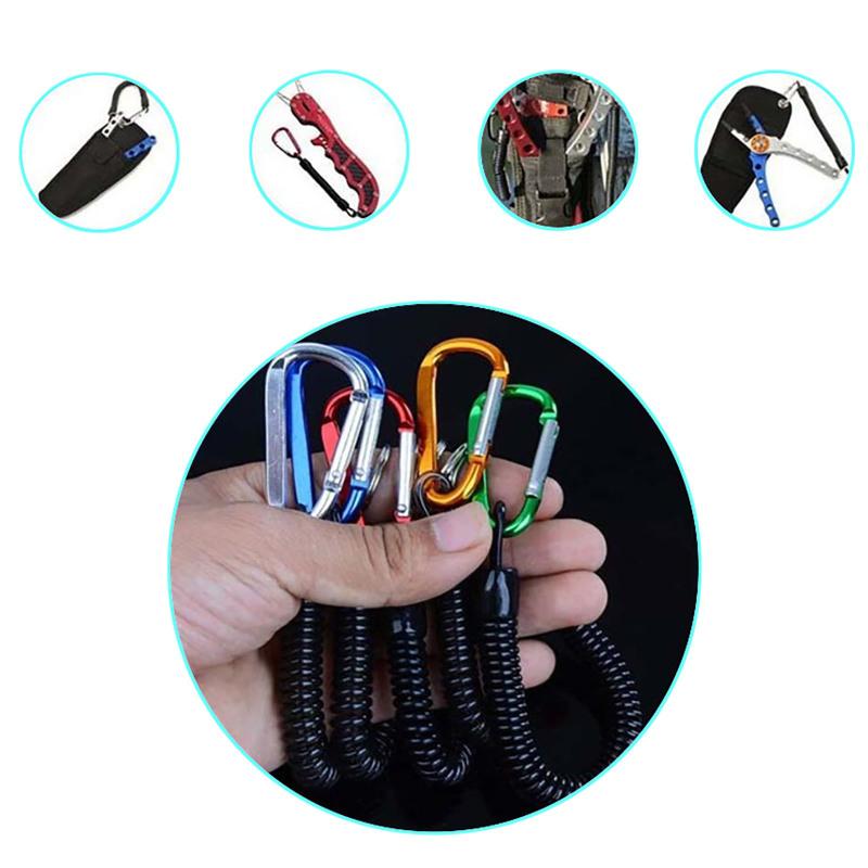 5pcs Outdoor Anti-lost Keychain Rope Fishing Rod Protective Lanyard Telescopic Anti-lost Key Ring